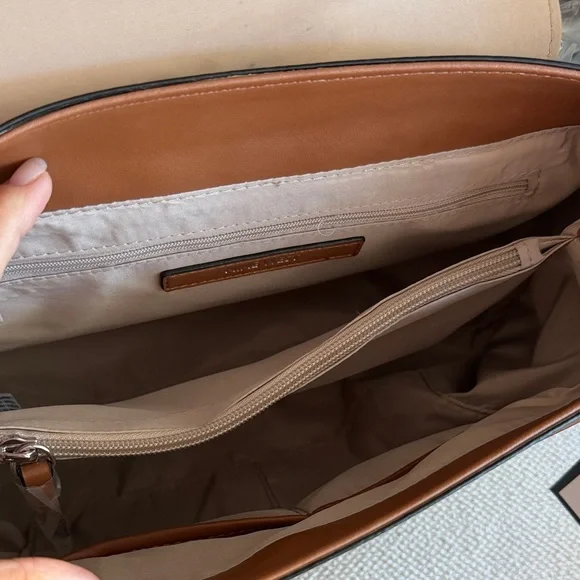 Nine West Brown & Tan Monogram Satchel - Picture 3 of 8